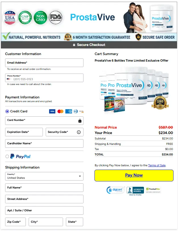 Secure Order Form